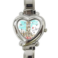 Big-ben-paris-clock-tower-vector-painted-london Heart Italian Charm Watch