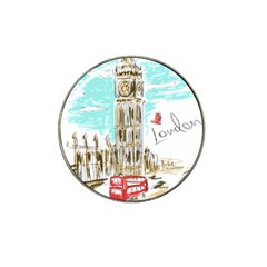 Big-ben-paris-clock-tower-vector-painted-london Hat Clip Ball Marker