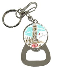 Big-ben-paris-clock-tower-vector-painted-london Bottle Opener Key Chain by Jancukart