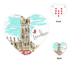 Big-ben-paris-clock-tower-vector-painted-london Playing Cards Single Design (heart)