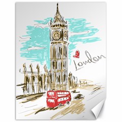 Big-ben-paris-clock-tower-vector-painted-london Canvas 18  X 24 