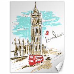 Big-ben-paris-clock-tower-vector-painted-london Canvas 36  X 48  by Jancukart