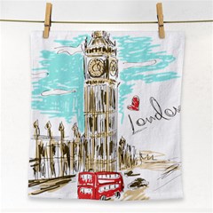 Big-ben-paris-clock-tower-vector-painted-london Face Towel