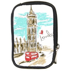 Big-ben-paris-clock-tower-vector-painted-london Compact Camera Leather Case by Jancukart