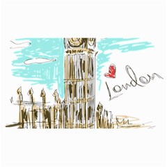 Big-ben-paris-clock-tower-vector-painted-london Cosmetic Bag (small) by Jancukart