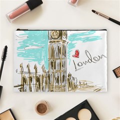 Big-ben-paris-clock-tower-vector-painted-london Cosmetic Bag (large) by Jancukart