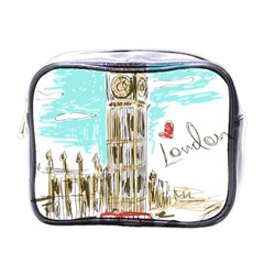 Big-ben-paris-clock-tower-vector-painted-london Mini Toiletries Bag (one Side)