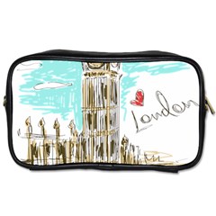 Big-ben-paris-clock-tower-vector-painted-london Toiletries Bag (two Sides) by Jancukart