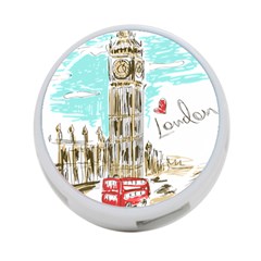 Big-ben-paris-clock-tower-vector-painted-london 4-port Usb Hub (two Sides) by Jancukart