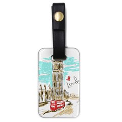 Big-ben-paris-clock-tower-vector-painted-london Luggage Tag (one Side)