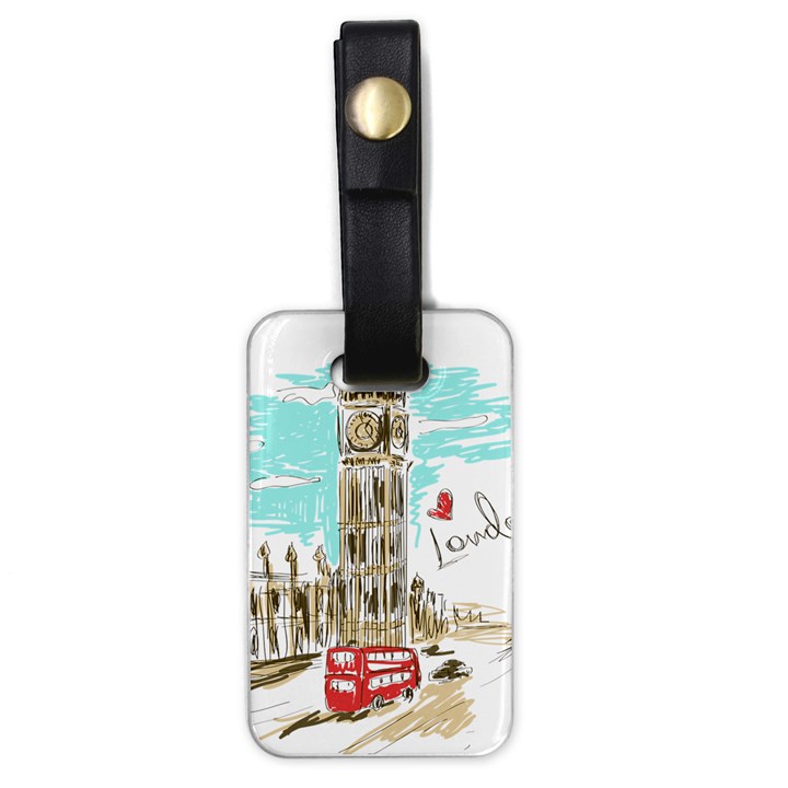 Big-ben-paris-clock-tower-vector-painted-london Luggage Tag (one side)