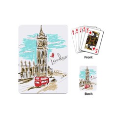 Big-ben-paris-clock-tower-vector-painted-london Playing Cards Single Design (mini)