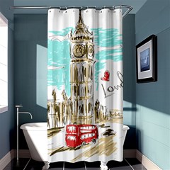 Big-ben-paris-clock-tower-vector-painted-london Shower Curtain 36  X 72  (stall) 