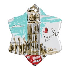 Big-ben-paris-clock-tower-vector-painted-london Ornament (snowflake)