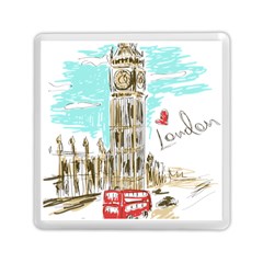 Big-ben-paris-clock-tower-vector-painted-london Memory Card Reader (square)