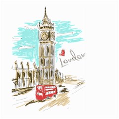 Big-ben-paris-clock-tower-vector-painted-london Large Garden Flag (two Sides)