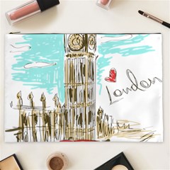 Big-ben-paris-clock-tower-vector-painted-london Cosmetic Bag (xxl) by Jancukart