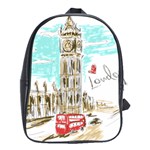 Big-ben-paris-clock-tower-vector-painted-london School Bag (XL) Front