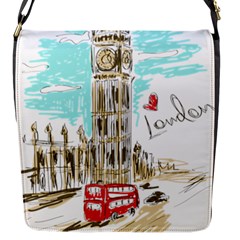 Big-ben-paris-clock-tower-vector-painted-london Flap Closure Messenger Bag (s)