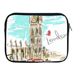 Big-ben-paris-clock-tower-vector-painted-london Apple Ipad 2/3/4 Zipper Cases