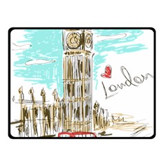 Big-ben-paris-clock-tower-vector-painted-london Double Sided Fleece Blanket (small) 