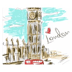 Big-ben-paris-clock-tower-vector-painted-london Double Sided Flano Blanket (small) 