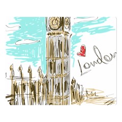 Big-ben-paris-clock-tower-vector-painted-london Double Sided Flano Blanket (large) 