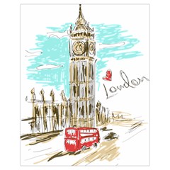 Big-ben-paris-clock-tower-vector-painted-london Drawstring Bag (small)