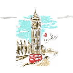 Big-ben-paris-clock-tower-vector-painted-london  Lightweight Drawstring Pouch (xl) by Jancukart