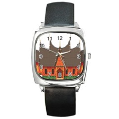 Gadang-minangkabau-people Square Metal Watch by Jancukart