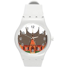 Gadang-minangkabau-people Round Plastic Sport Watch (m) by Jancukart