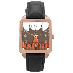 Gadang-minangkabau-people Rose Gold Leather Watch  by Jancukart