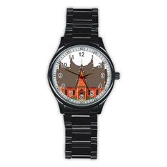 Gadang-minangkabau-people Stainless Steel Round Watch by Jancukart