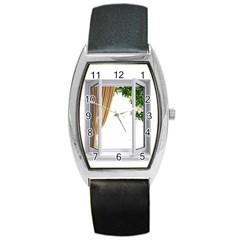 Window Barrel Style Metal Watch