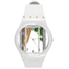 Window Round Plastic Sport Watch (m)