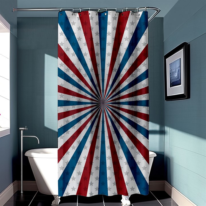 Usa-deco-background Shower Curtain 36  x 72  (Stall) 