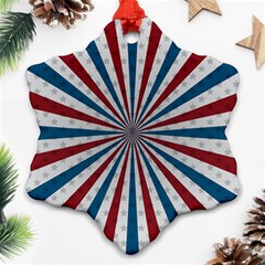 Usa-deco-background Snowflake Ornament (two Sides)