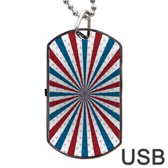 Usa-deco-background Dog Tag Usb Flash (one Side)