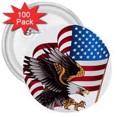 American-eagle- Clip-art 3  Buttons (100 Pack) 