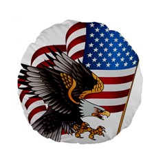 American-eagle- Clip-art Standard 15  Premium Round Cushions by Jancukart