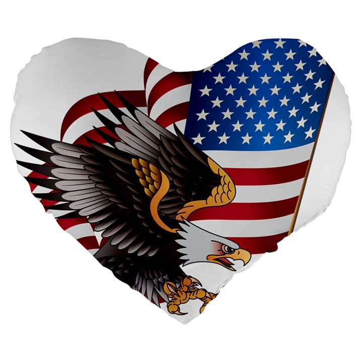 American-eagle- Clip-art Large 19  Premium Heart Shape Cushions