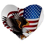 American-eagle- Clip-art Large 19  Premium Heart Shape Cushions Back