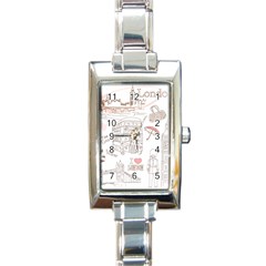 London-paris-drawing-vector-london-comics Rectangle Italian Charm Watch