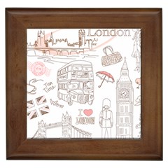 London-paris-drawing-vector-london-comics Framed Tile