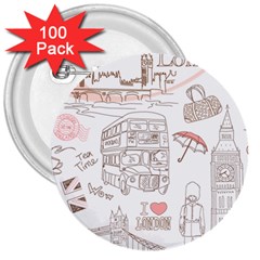 London-paris-drawing-vector-london-comics 3  Buttons (100 Pack) 