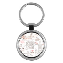 London-paris-drawing-vector-london-comics Key Chain (round) by Jancukart