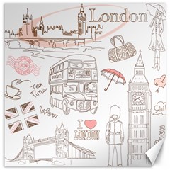 London-paris-drawing-vector-london-comics Canvas 20  X 20 