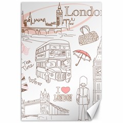 London-paris-drawing-vector-london-comics Canvas 20  X 30  by Jancukart