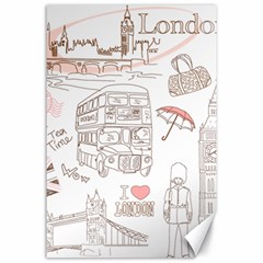 London-paris-drawing-vector-london-comics Canvas 24  X 36 