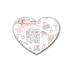 London-paris-drawing-vector-london-comics Rubber Coaster (heart)